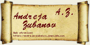 Andreja Zubanov vizit kartica